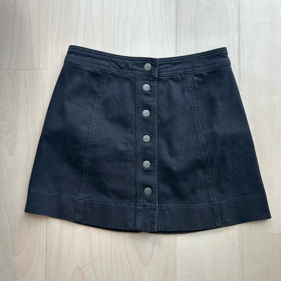 Madewell Metropolis Snap Jean Skirt Rawley Black Size 6 - Picture 6 of 11
